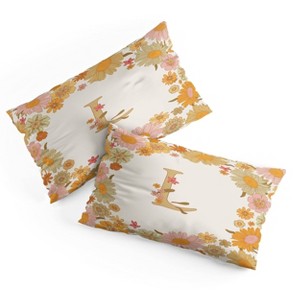 Deny Designs King Iveta Abolina Retro Florals 70s Cream Pillow Shams - 1 of 3