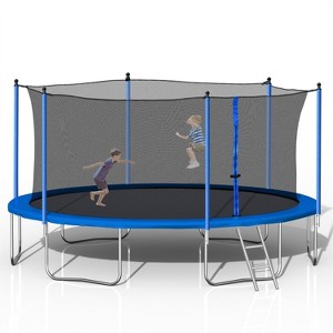 ELJGET 14 ft Trampoline for Adults/Kids with Safety Enclosure Net & Ladder, Heavy Duty Outdoor Recreational Trampolines for Family, Blue - 1 of 4