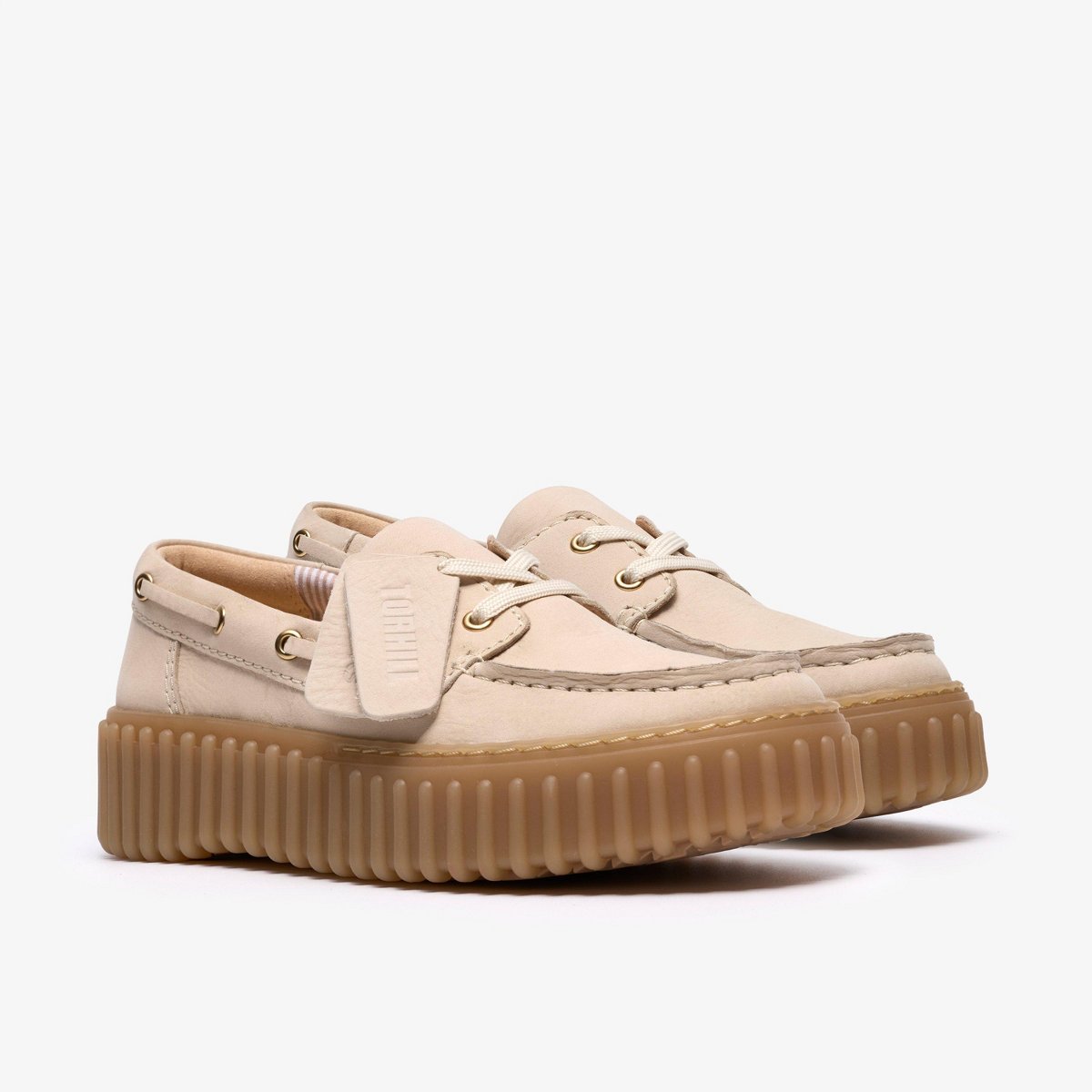 Обувь Clarks Womens Torhill Boat Cream Nubuck Shoes 10 Medium — фото 8