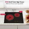 GASLAND PRO CH1212BF 21 Inches 2 Burners Built-in Ceramic Electric Cooktop, ETL , 240 V 3700 W, Touch Control - 3 of 4