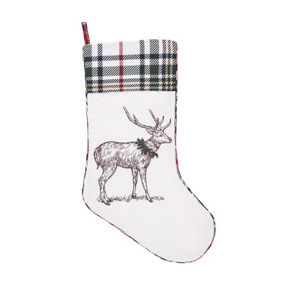 C&F Home Holly Deer Embroidered Christmas Stocking