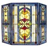 Chloe Lighting Tiffany-Glass 3pcs Folding Victorian Fireplace Screen 40" Wide - 2 of 3