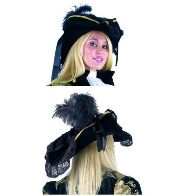 Charades Lacey Black Pirate Hat