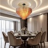 18-Lights Tiered Amber Glass Gold Chandelier - 4 of 4