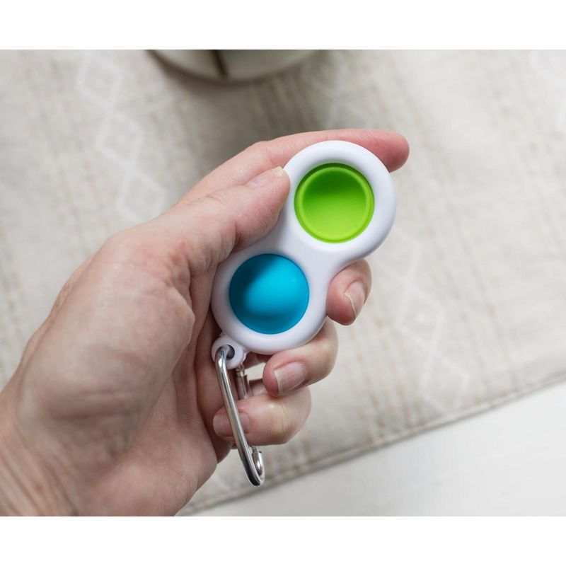 Toynk Push Pop Toy 2-Button Keychain | Blue/Green, 3 of 8