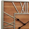 Dahlia Studios Caser Silver Metal and Brown Wood 23 1/2" Square Wall Clock - 3 of 4