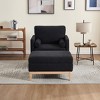 Aortzio 35.43"W Wide Upholstered Accent Armchair With Storage Ottoman - 2 of 4