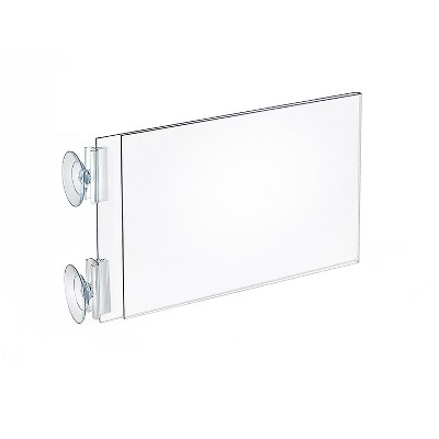 Clear Acrylic Two-Sided Sign Holder with Suction Cups