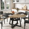 47.2" Round Farmhouse Dining Table with Storage Shelf - Seats 4-6, Kitchen & Dining Room Table with Bottom Storage,Wood color + black - 4 of 4
