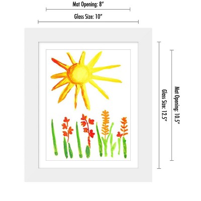 Americanflat 10x12.5 Kids Artwork Picture Frame in White- Displays 8.5x11 With Mat and 10x12.5 Without Mat -  2 Pack