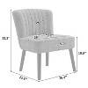 Homy Casa Upholstered Accent Chair with Channel Back and Black Legs, Brown - 3 of 4