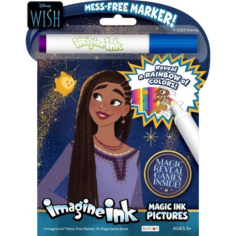 Totum WISH - Libro da colorare Disney e libro attivo creativo con stencil,  adesivi, mini penne gel, copertina rigida e rilegatura a spirale, regalo  ideale per fan e bambini Disney 