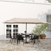 Merrick Lane Evanston Triple Head Umbrella for Patio Use with Top Air Vents, Crank Handle, and Easy Tilt Function - 2 of 4