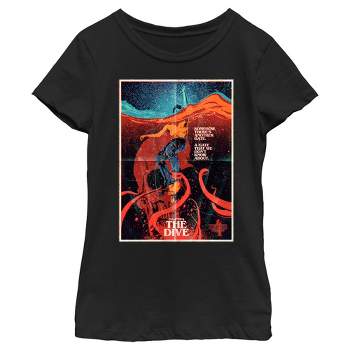 Girl's Stranger Things Retro The Dive Poster T-Shirt