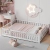 QingMoon Twin Size Floor Bed for Children with Door and Fence Solid Wood Montessori Bed Frame, for Girls and Boys Easy Assembly - 3 of 4
