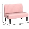 Mini Armless Loveseat Sofa with USB, Velvet Couch for Small Spaces, Bedroom, Dorm, Office, Living Room - 2 of 4