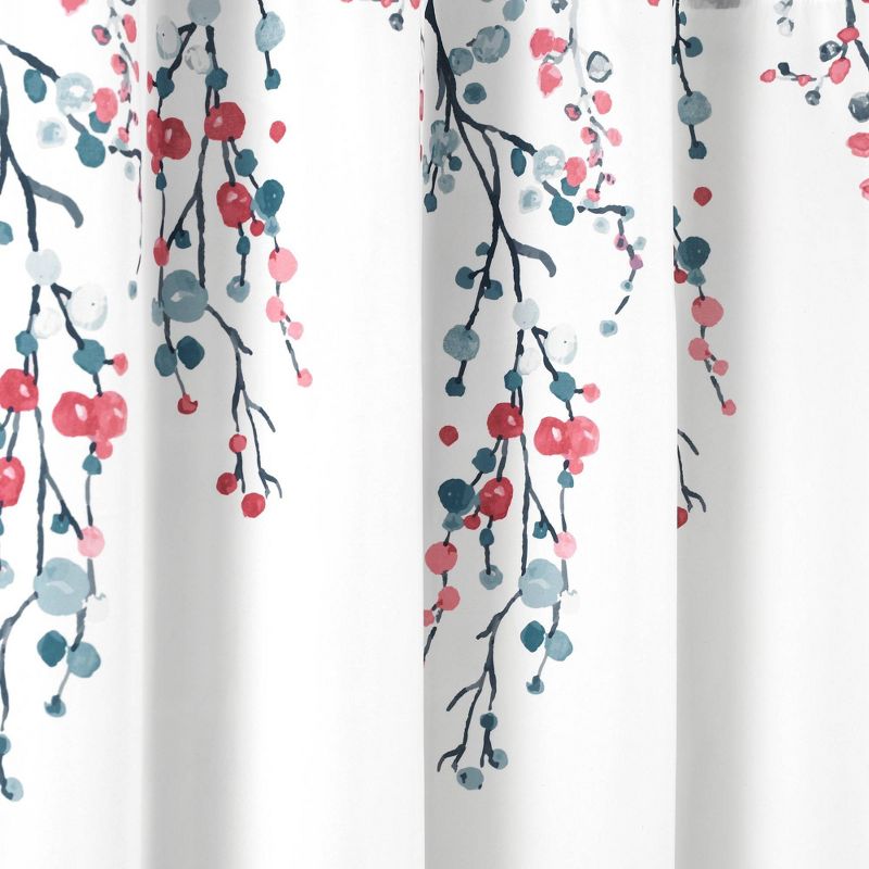72&#34;x72&#34; Mirabelle Watercolor Floral Shower Curtain Blue/Coral - Lush D&#233;cor, 4 of 7