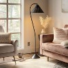 Gooseneck Floor Lamp with Natural Shade Black - Threshold™ - 3 of 4