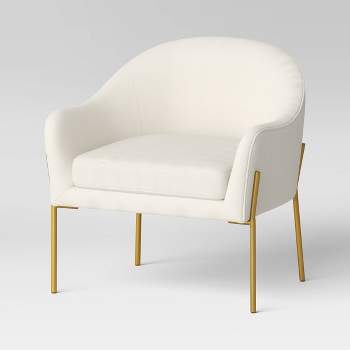 Gladden Barrel Accent Chair Cream Boucle/Brass - Threshold™