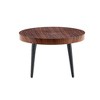 NicBex 23.6" Natural Wood Grain Texture Round Coffee Table, with Sprayed Metal Leg and Suction Molding Process,Natural Wood Grain Texture - 2 of 4