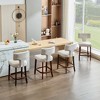 HDZNVF Set of 2 Mid Century Modern Counter Height Bar Stools, Beige - 4 of 4