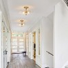 PAKOKULA 2-Light Gold Semi Flush Mount Ceiling Light with Water Ripple Glass Shade for Hallway Kitchen - 4 of 4