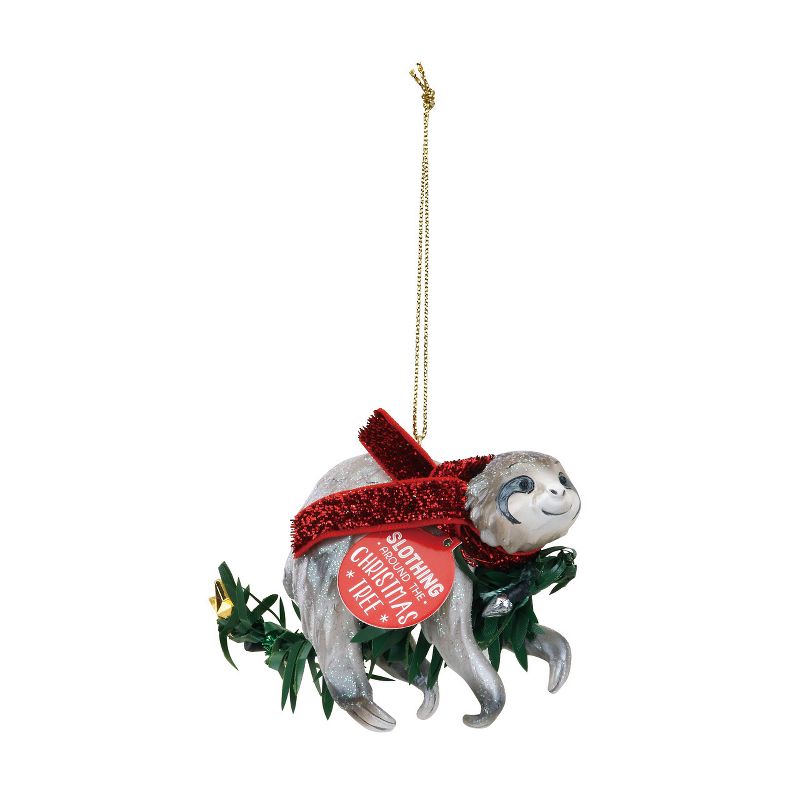 DEMDACO Sloth Ornament 3.5x2.5 inch - Multi, 1 of 2
