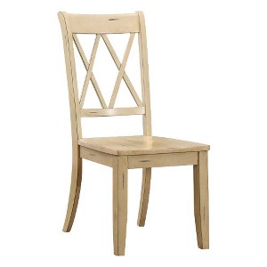 Kumasinova Set of 2 Dining Chair – Pine Veneer, Armless Chair with Transitional Double-X Back, Dining Room Side Chair, Wooden Kitchen Chair - 1 of 4