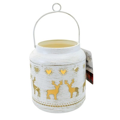 Christmas Metal Winter Lantern Gold Crest Distributing  -  Flameless Candles