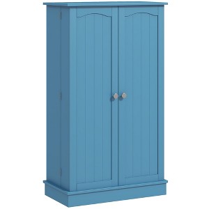 Gulches 40.9"H Kitchen Pantry Storage Cabinet - Freestanding, Double Doors, 5-Tier Shelves, 12 Door Shelves, Adjustable Shelves, Blue, 23.6"W x11.8"D - 1 of 4
