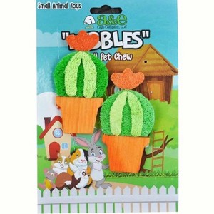AE Cage Company Nibbles Barrel Cactus Loofah Chew Toy with Wood - 2 count - 1 of 3