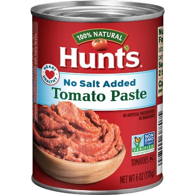 Hunt's 100% Natural No Salt Added Tomato Paste 6oz