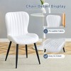 Set of 4 Dining Chair Leather Dinner Chair Armless Chairs with Padded Seat - Modernluxe - 4 of 4
