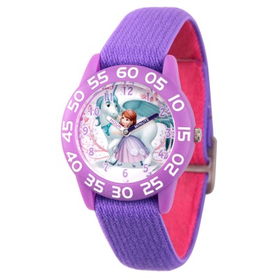 Girls' Disney Sofia the First Purple Time Teacher Watch- Purpe