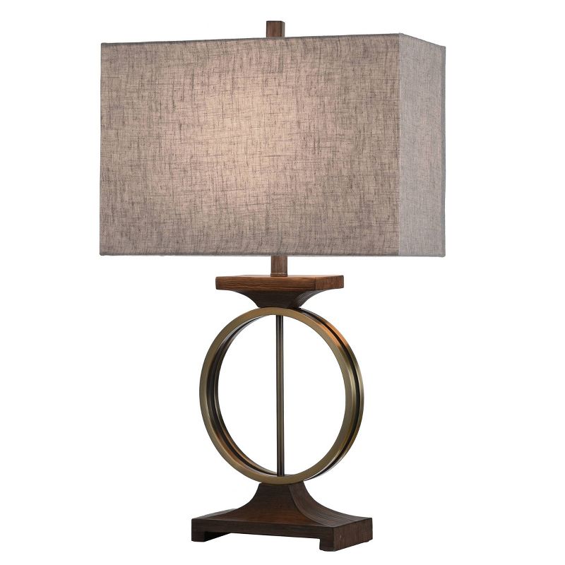 Ring Table Lamp with Moulded Wood Accents Brass - StyleCraft, 3 of 8