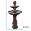 Sunnydaze 46" H Outdoor 2-Tier Pineapple Solar Water Fountain with Battery Backup - 3 of 4