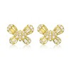 Guili Sterling Silver Butterfly Stud & Dangle Earrings with Colored Baguette CZ in Gold, Rose Gold & Classic Finishes – Elegant for Any Occasion - 3 of 3