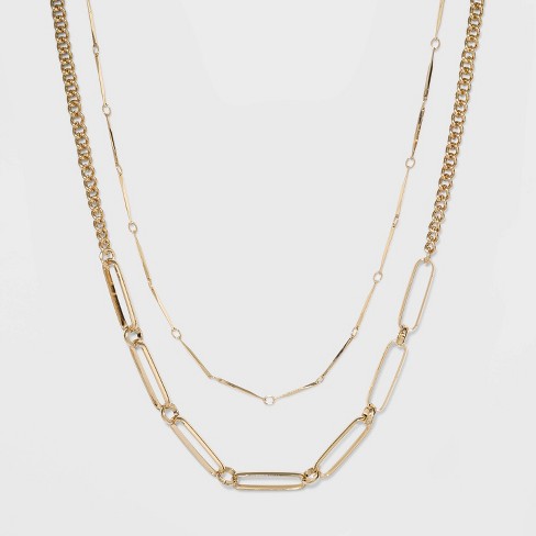 Two Row Layered Necklace - A New Day™ Gold - image 1 of 3