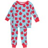 RuffleButts Toddler Girls Modal Blend Ruffle Long Sleeve Pajama Set, Signature Rear Ruffles - 2 of 4
