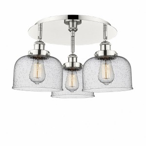 Bell - 3 Light Flush Mount In Art Deco Style-9.25 Inches Tall and 19.75 Inches Wide - 1 of 1