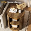 Tribesigns 3-Tier Round End Table, side table with Storage Shelf for Living Room, Bedroom - 4 of 4