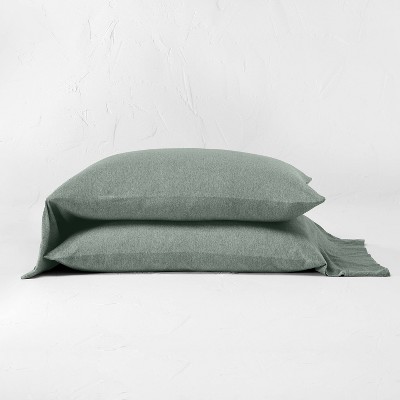 Standard Jersey Solid Pillowcase Set Sage Green - Casaluna™