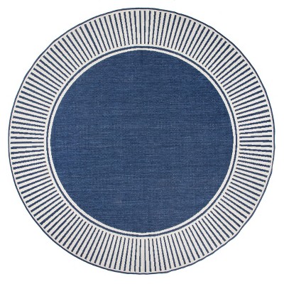 nuLOOM Asha Striped Border Stain Resistant High Traffic Outdoor Area Rug
