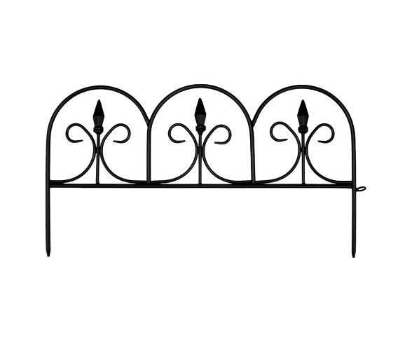 18' Victorian Fencing Small (11" X 20"), 12 Pc - Black - Emsco
