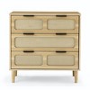 Modern Rattan 3 Drawer Dresser with Metal Handles and Solid Wood Legs - ModernLuxe - 4 of 4