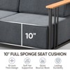 Belord Patio Couch with 10" Thick Seat Cushion, Metal Outdoor Sofa with Faux-Wood Armrest and Deep Seat, Luxury Comfort Pure Foam Cushion for Balcony - 2 of 4