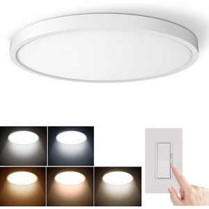 TALOYA 15.8 in. 24 Watt White LED Flush Mount Ceiling Light,dimmable 5 Color Light - 1 of 4