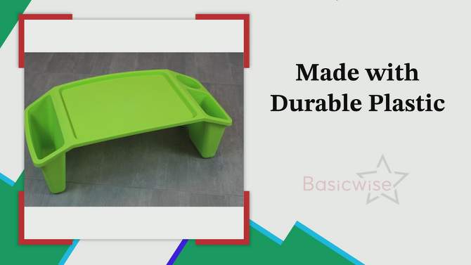 Basicwise Kids Lap Desk Tray, Portable Activity Table, 2 of 7, play video