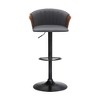 HomeRoots Gray and Black Faux Leather with Metal Swivel Adjustable Height Bar Chair - 4 of 4