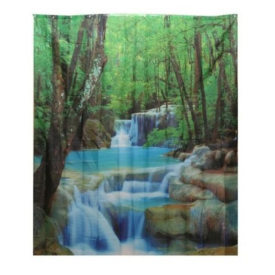 LunaLulinlk 78 x 70" 3D Large Waterfall Coated Shower Curtain